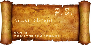 Pataki Dávid névjegykártya