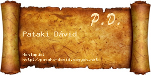 Pataki Dávid névjegykártya